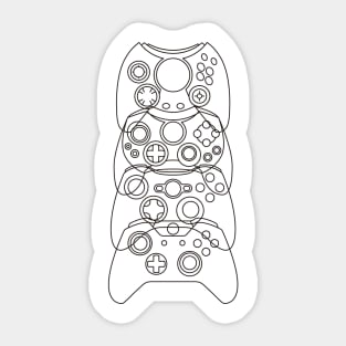 Xbox Controller Evolution (Black Lines) Sticker